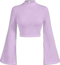 Fitted Winter Crop Top, Purple Long Sleeve Stretch Crop Top, Purple Stretch Long Sleeve Crop Top, Fitted High Neck Cotton Top, Fitted Purple Crop Top For Fall, Winter Purple Fitted Tops, Fitted Purple Winter Tops, Purple Stretch Crop Top, Fitted Purple Tops For Winter