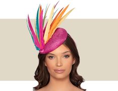 Ladies Dramatic, Multi-Color Cocktail Hat For Special Occasions. Fancy Cocktails, Fascinator Headband, Kentucky Derby Hats, Cocktail Hat, Fancy Hats, Hat For Women, Fascinator Hats, Wedding Hats, Derby Hats