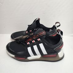 Size 7 - Adidas Originals Nmd_v3 J Black White Red Running Shoes Gy4287 Sneakers Adidas Superstar, Red Running Shoes, Kids Soccer Cleats, Adidas Soccer Shoes, Nmd Sneakers, White Slip On Shoes, Multicolor Shoes, Adidas Swift Run, Adidas Originals Nmd