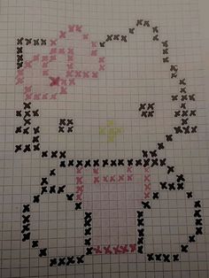 Pixel Hello Kitty Art, Pixel Art Sanrio, Pixel Hello Kitty, Sanrio Pixel Art, Pixel Art Hello Kitty, Hello Kitty Pixel Art, ليلو وستيتش, Diy Hello Kitty, Graph Paper Drawings