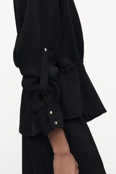 CREPE SAFARI SHIRT - Black | ZARA United States Safari Shirt, Trench Jacket, Cardigan Sweater Dress, Shirt Blouses Tops, Leather Shirt, Blazer Vest, Collar Shirt, Elbow Length Sleeve, Zara United States