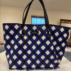 In Excellent Condition. Only Carried Handful Of Times. Large And Roomy, Great To Use When Traveling, As A Diaper Bag, Carry Laptop And Books. Laptop And Books, Blue Leather Boots, Bags Kate Spade, Kate Spade Totes, Kate Spade Tote Bag, Nylon Tote Bags, Blue Tote, Pink Tote, Nylon Tote