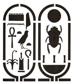 an egyptian stencil depicting the hieroglyphics and symbols used in ancient egypt