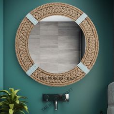 Rustic Porthole Mirror - Decorative Wall Mount Round Large Wall Hanging Mirror for Living Room Bathroom Bedroom Farmhouse Wall Décor Advantages of Mirrors in Interior Design : 1) Mirrors Add Depth - When you mount a mirror on the wall, you instantly create depth inside of a room. Now, the larger the mirror that you use, the bigger your room will feel. The reflection that the mirror provides will create a feeling of space inside of your room. If you have a small home or even a small room, install Porthole Mirror, Mirror Round, Bedroom Farmhouse, Craft Display, Hanging Wall Mirror, Living Room Mirrors, Reflective Surfaces, World Crafts, Jute Rope