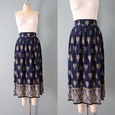 "vintage soft summer bohemian maxi skirt in hyacinth blue color. it has a high banded waist with elastic, pleated hips and beautiful triangle ornament on the bottom.   material: soft rayon circa 1990s fits like medium, large: 32\" waist 36\" length condition: excellent!" Bohemian Long Pleated Maxi Skirt, Bohemian Pleated Fitted Maxi Skirt, Bohemian Fitted Pleated Maxi Skirt, Bohemian Maxi Skirt, Flare Maxi Skirt, Bohemian Maxi, Maxi Skirt Boho, Vintage Soft, Vintage Ribbon