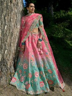 Buy redefined green silk embroidered lehenga choli | inddus.com. Shop this glorious lehenga online at the best shopping price with express shipping & Worldwide. Bridal Lehenga Collection, Green Lehenga, Lehenga Online, Lehenga Collection, Ghagra Choli, Designer Lehenga, Heavy Embroidery, Bridal Lehenga Choli, Designer Lehenga Choli