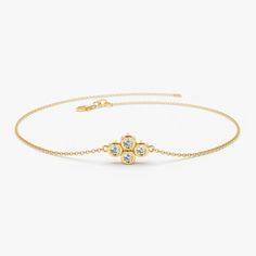 14K Gold Dainty Quad Diamond Bracelet – FERKOS FJ Layering Diamond Necklaces, Round Diamond Setting, Bracelets Gold Diamond, Gold Bracelet For Women, Bezel Set Diamond, Delicate Earrings, Gem Stone, Diamond Color, 925 Sterling Silver Jewelry