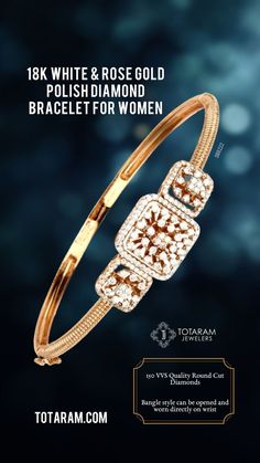 Easily paired with a blouse and jeans, office wear, or with other diamond favorites, our two-toned 18k gold diamond bracelets are the perfect bridge between casual and formal! Stack your favorites for a dramatic evening look or wear yours solo for a simpler everyday feel. Find these and more of our trending diamond looks in-stock now at Totaram.com: https://bit.ly/3xTQ9Qv #TotaramJewelers Diamond Beaded Bangle Bracelets, Hand Set Diamond Bracelet Gift, Hand Set Diamond Bracelets, Adjustable Hand Set Bracelets, Adjustable Hand-set Bracelets, Wedding Jubilee Bracelet, Fine Jewelry Bangle Chain Bracelet, Gold Bracelet With 17 Jewels For Anniversary, Formal Jubilee Beaded Bracelets