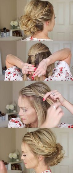 24 Beautiful Bridesmaid Hairstyles For Any Wedding - Lace Braid Homecoming Updo Missy Sue - Beautiful Step by Step Tutorials and Ideas for Weddings. Awesome, Pretty How To Guide and Bridesmaids Hair Styles. These are Easy and Simple Looks for Short hair, Long Hair and Medium Length Hair - Cool Ideas for Hair at Parties, Special Events and Prom Updo Prom, Sanggul Modern, Lace Braid, Simple Wedding Hairstyles, Super Hair, Trendy Wedding Hairstyles, Penteado Cabelo Curto, Bridesmaid Hairstyles, Hair Wedding