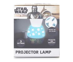 the star wars projector lamp is in its box with instructions to make it glow