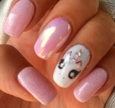 #nails #nailideas #unicorn #rose #summernails Pink Unicorn Nails, Ideas Uñas, Creative Baby Shower, Nail Foil, Nail Prices, Gelish Nails, Nail Design Inspiration