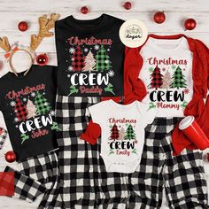 Personalized Christmas Crew 2024 shirts, Buffalo Christmas Trees shirt, Merry Christmas Sweatshirt, Christmas Family Matching Tee, Xmas Trip DESCRIPTION: Unisex T-shirt 100% Airlume combed and ringspun cotton (fiber content may vary for different colors) Solid colors are 100% cotton except Ash - 99% cotton and 1% polyester, heather colors are 52% cotton, 48% polyester (Athletic Heather and Black Heather are 90% cotton, 10% polyester) Light fabric (4.2 oz/yd² (142 g/m Runs true to size XS-3XL: Bella Canvas brand 4XL - 5XL: Gildan brand Youth T-shirt 100% Airlume combed and ring-spun cotton (fiber content may vary for different colors) Extra light fabric (3.7 oz/yd² (125 g/m Run smaller than usual Sweatshirt/Hoodie Medium-heavy fabric (8.0 oz/yd² (271.25 g/m Runs true to size 50% cotton, 50% Buffalo Christmas, Christmas Pjs Family, Pajamas Christmas, Christmas Prep, Xmas Tees, Christmas Tree Shirt, Christmas Pjs, Family Christmas Pajamas, Group Shirts