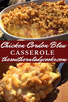 chicken cordon bleu casserole is an easy and delicious side dish