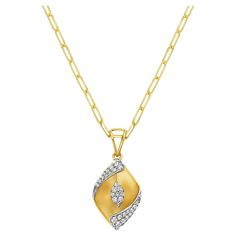 The pendant is made from high-quality 14k gold, giving it a luxurious and radiant shine. The petal design is intricately crafted, with a depth illusion that adds a touch of visual interest and texture to the piece. 14KT:4.171g, Diamond:0.35ct Art Deco Diamond, Indian Art, Halo Diamond, Halo, Art Deco, Jewelry Necklaces, Diamonds, Texture, Pendant