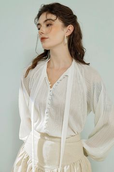 White Pleated Blouse/ Silk Long Sleeves Button Down Shirt / | Etsy Elegant V-neck Shirt For Daywear, Elegant Pleated Silk Blouse, Elegant Silk Pleated Blouse, Elegant Pleated Silk Tops, Elegant Long Sleeve Shirt For Daywear, Formal Pleated Silk Blouse, Chic Pleated Silk Top, Chic Silk Pleated Top, Elegant Spring Tie Neck Blouse