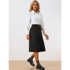 The high-waist A-line skirt features a tie waist, side pockets and zip and button closure. Made of corduroy fabric, it helps you stay warm in spring, fall and even winter. You can pair it with your shirts to create an elegant look. It is suitable For Daily Wear, Coffee Shop, Office, Dating, School, etc. Coffee Shop Office, Corduroy Midi Skirt, Midi Skirt With Pockets, Midi Flare Skirt, Short Denim Skirt, Corduroy Fabric, Skirt With Pockets, Shop Office, Women Midi