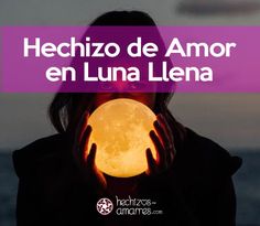 a woman holding the moon with her hands in front of her face and text reading hecho de amor en luna llana