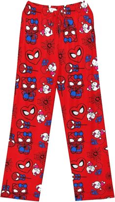 PRICES MAY VARY. Cozy: Beautifully Soft fabric lends a soft and lightweight feel for all-night comfort. Feels soft and light against skin. Cute Design: The Kawaii cartoon pajama pants features a bright, bold all over print design, professionally printed for long-lasting color and print quality. Occasions: These pajama pants are perfect for both christmas and halloween festivities. Perfect for wearing at home and for daily casual wear, vacation, and travel. Size: Our pajama pants have size : M, L Cartoon Pajama Pants, Anime Pajamas, Cat Pajama Pants, Spiderman Pajamas, Plush Pajama Pants, Men Cartoon, Body Noir, Cute Pjs, Halloween Pajamas