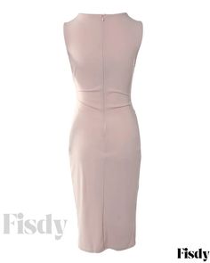 Fisdy - Elegante vestido de cóctel sin mangas con abertura superpuesta y fruncido Party Package, Estilo Chic, Dress Size Chart, Fashion Boutique, Sleeve Styles, Party Dress, Cocktail Dress, Pastel, Boutique