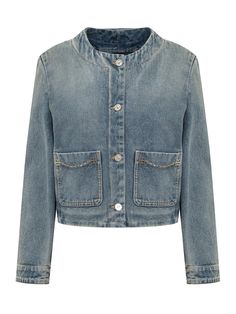 65% Polyester, 35% Cotton Elegant Denim Outerwear With Pockets, Elegant Spring Denim Outerwear, Givenchy Jeans, Givenchy Jacket, Denim Details, Top Designer Brands, Fashion Line, Casual Street Style, High End Fashion