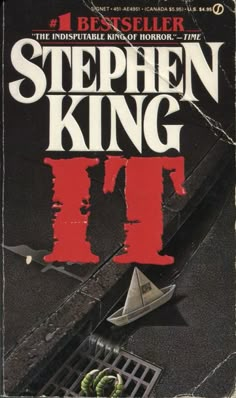 the cover to stephen king's book, it is in black and red letters