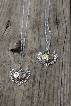 Handmade Owl  Bullet Necklace in Silver for the Country