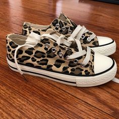 Leopard Print Sneakers -Nwot. Just Like Converse Sneakers. Never Worn. Leopard Print Sneakers, Print Sneakers, Converse Sneakers, Black Tan, Black And Tan, Womens Shoes Sneakers, Leopard Print, Converse, Shoes Sneakers