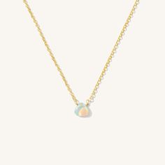 Dainty Opal Necklace | Simple & Dainty Opal Necklace Simple, Dainty Opal Necklace, Opal Necklace Gold, October Baby, Pearl Anklet, Solid Gold Bracelet, Detailed Necklace, Diamond Jewelry Necklace, Solid Gold Necklace