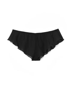 Graciela Cheeky Black Flutter Panty, XS-XL | Adore Me Flirty Black Bottoms For Night Out, Flirty Black Summer Bottoms, Black Flirty Sleepwear, Black Briefs With Elastic Waistband, Luxury Black Partially Lined Intimates, Flirty Black Sleepwear With Built-in Bra, Black Lace Brief Bottoms, Black Lace V-neck Sleepwear, Chic Bra