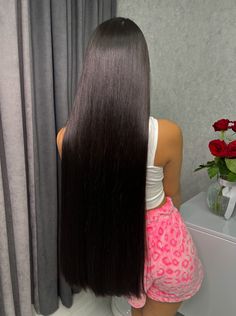 Waist Length Hair Aesthetic, Bratz Babies, Waist Length Hair, Hair 101, Jet Black Hair, Long Hairstyle, Long Hair Pictures, Lustrous Hair