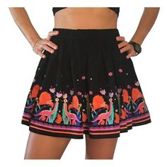 Dinosaur Skirt, Colourful Skirt, Dinosaur Embroidery, Skirt With Embroidery, Black A Line Skirt, Embroidery Skirt, Colorful Skirts, Khaki Skirt, Womens Skirts