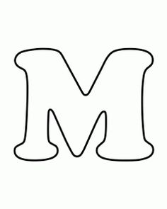 the letter m is outlined in black and white