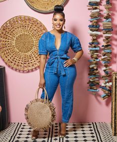 Casual Spring Outfits 2023 Plus Size, Spring 2023 Fashion Trends Plus Size, Plus Size Spring Fashion 2023, Short Sleeve Denim Jumpsuit, Overalls Outfits, Denim Style Casual, Zipper Jumpsuit, Collar Jumpsuit, Outfits Mit Shorts