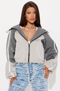 Available In Grey/combo. Jacket Long Sleeve Windbreaker Rubber Detail Zipper Closure Toggle Waist Hooded Functional Pockets Fully Lined Shell1: 100% Polyester Shell2: 52% Cotton 48% Nylon Lining: 100% Polyester Imported | D-Nice Windbreaker Jacket in Grey size Large by Fashion Nova Jacket Long, Casual Jacket, Windbreaker Jacket, Jacket Style, Fashion Nova, Jackets & Coats, Size Medium, Size Small, Zipper