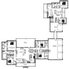 the floor plan for an apartment with three bedroom and two bathroom areas, including one living room