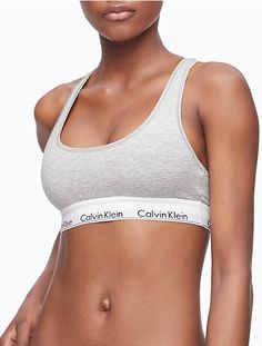 Modern Cotton Naturals Unlined Bralette | Calvin Klein Calvin Klein Bralette, Cotton Bralette, Padded Bralette, Womens Bras, Sporty Look, Brown Fashion, Bralette, Chic Style, Stretch Fabric