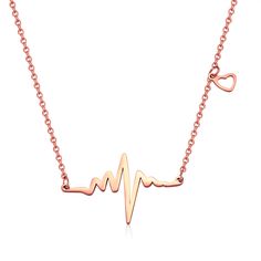 PRICES MAY VARY. Material: made of stainless steel, Rose Gold outside, no fading, lead-free, hypoallergenic, no irritation to sensitive skin Heartbeat Necklace: the necklace designed by ECG is very suitable for doctors, nurses and medical workers. They will also like it very much Gifts: ECG necklaces are good gifts for lovers, mothers, classmates, friends and lovers Perfect medical gift: ECG necklace is the perfect gift for nurses, doctors and medical students. Ideal birthday gift, wedding anniv Heartbeat Necklace Gold, Doctor Necklace, Heartbeat Necklace, Graduate Student, Medical Gifts, Nurse Doctor, Medical Students, Heart Pendant Necklace, Gift Wedding