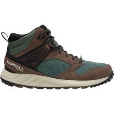 Nights spent camping with friends or days spent bagging peaks are both great times to rock the Merrell Wildwood Mid LTR WP Boot. These capable boots offer lightweight durability via a leather and suede upper, a waterproof and breathable membrane for weather protection, and a tacky rubber outsole that keeps you upright and moving forwards. Brown Rugged Mid-top Hiking Boots, Brown Moc Toe Walking Shoes For Outdoor, Brown Mid-top Boots For Outdoor Activities, Brown Mid-top Hiking Boots For Outdoor Activities, Brown Moc Toe Hiking Boots For Outdoor, Leather Walking Shoes For Outdoor Activities, Functional Leather Walking Shoes For Adventure, Durable Leather Walking Shoes For Outdoor Activities, Brown Moc Toe Sneakers For Outdoor Activities