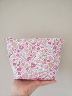 "This pouch is great size for a couple of make up items and small items. Size is 8\"W / 6\"H / 2.5\"D 100% Cotton / Printed in Japan. The pouch opens with golden color zipper.(High quality YKK zipper) It comes with a velvet ribbon on one side. Lined inside with pretty pink color 100% cotton, lightweight. Please, Hand wash. All my works are carefully handmade, hand stitched in a beautiful cotton fabrics. Please give me 3 to 5 days for processing time prior to shipping. Made in a pet and smoke fre Cute Pink Zipper Pouch Cosmetic Bag, Cute Pink Cosmetic Bag With Zipper, Cute Pink Zipper Cosmetic Bag, Pink Pouch Cosmetic Bag For Daily Use, Pink Pouch With Zipper Pocket For Daily Use, Pink Cosmetic Bag With Zipper Pocket For Daily Use, Pink Pouch With Zipper Pocket, Handmade Pink Cosmetic Bag For Travel, Cute Multicolor Everyday Cosmetic Bag