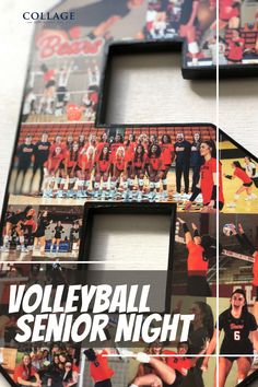 volleyball Senior Night text overlayed on a #6 collage made by collageandwood.com End Of Season Volleyball Party, Volleyball Team Gifts Diy, Senior Gift Ideas Volleyball, Senior Night Table Display Volleyball, Senior Night Volleyball Gifts, Volleyball Senior Night Decorations, Senior Night Gift Ideas Volleyball, Senior Night Volleyball Ideas, Volleyball Gifts For Players Diy