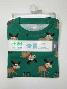 Child Of Mine Made By Carters 2-piece Cotton Pajama 18 M Green With Deers . Condition is New with tags. Shipped with USPS First Class Package. Holiday Long Sleeve Cotton Sets, Casual Cotton Sets For Holiday, Casual Cotton Holiday Sets, Green Cotton Playtime Sets, Casual Cotton Christmas Sets, Green Cotton Sets For Playtime, Casual Green Holiday Sets, Cotton Christmas Bedtime Tops, Christmas Cotton Bedtime Tops