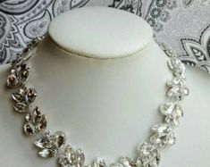 Items similar to Bridal Choker Vintage wedding Chocker 1920s Inspiration Hand made Silver Necklace Choker genuine Pearls and Swarovski Crystals rhinestone on Etsy Bridal Choker, Fashionable Jewelry, Necklace Choker, Swarovski Pearls, Toronto Canada, Unique Items, Silver Flowers, Flower Pendant, Wedding Necklace