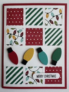 a christmas card made with different shapes and colors