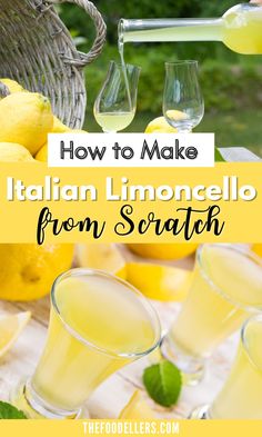 lemonade is served in glasses with the words how to make italian limoo from scratch