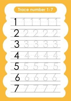 trace number 1 - 7 worksheet