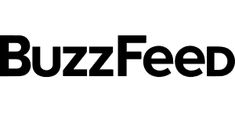 the buzzfeed logo is black and white