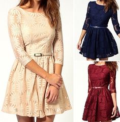 Grad dress College Grad Dresses, Dresses Professional, Graduation Pictures High School, Graduation Dress College, College Dress, Lace Skater Dress, Grad Dresses, Graduation Outfit, College Fashion