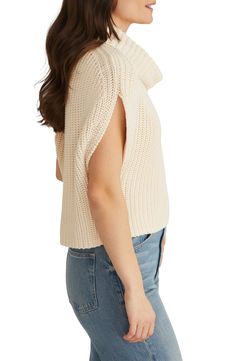 A drapey cowl neck tops a chunky cotton sweater knit in a relaxed profile with barely there dolman sleeves. 19" length Cowl neck Short sleeves 100% cotton Machine wash, tumble dry Imported Cowl Neck Top, Sweater Knit, Cotton Sweater, Dolman Sleeve, Cowl Neck, Knitted Sweaters, Short Sleeves, Nordstrom, Knitting