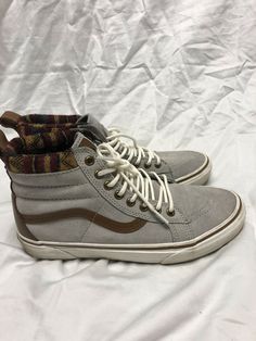 Vans Sk8 Hi Shoes Mens Size 7.5 Scotchgard Gray/Brown Suede Skater. White bottom little dirty, shoe in good condition otherwise… See photos Brown Urban Sneakers For Winter, Urban Brown Winter Sneakers, Vans Brown High-top Sneakers, Brown High-top Vans Sneakers, Brown Slip-on Vans Sneakers, Urban Brown Sneakers For Fall, Brown Urban Sneakers For Fall, Urban Brown Vans Sneakers, Vans Leather Sneakers For Fall