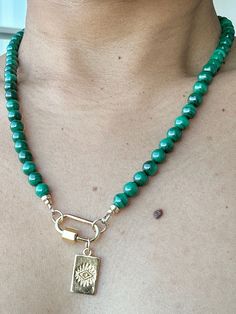 "welcome to my little shop handmade by me https://embraceletgifts.etsy.com Malachite is the essence of joy and is known as the \"stone of transformation\" because it helps reveal and heal emotional pain by absorbing the pain into itself. It is especially helpful in bringing ease during times of change and gives the insight needed for personal growth. Beads size: 6mm Total Necklace Lenght with Carabiner 17.5 inches I can adjust the lenght for you. if you have any questions or request. please send me a message. I am very happy to help. Thank you and happy shopping ❤️" Necklace Minimalist Jewelry, Malachite Necklace, Necklace Minimalist, Minimalist Jewelry, Chain Styles, Handmade Shop, Gemstone Necklace, Gift Necklace, Personal Growth